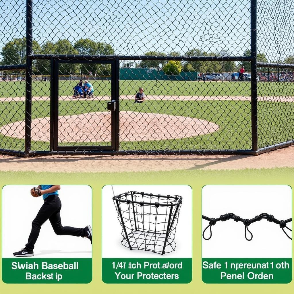 1/4 inch netting used as a baseball backstop to protect spectators.