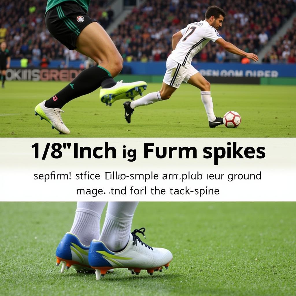 Football Boots with 1/8 Inch Spikes for Firm Ground Performance