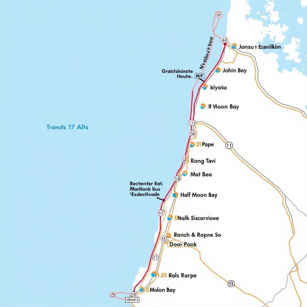 117 Bus Route Map in Half Moon Bay