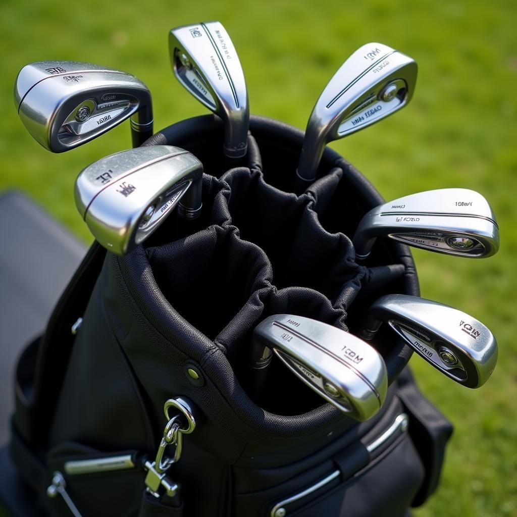 15 way cart bag fully loaded with golf clubs