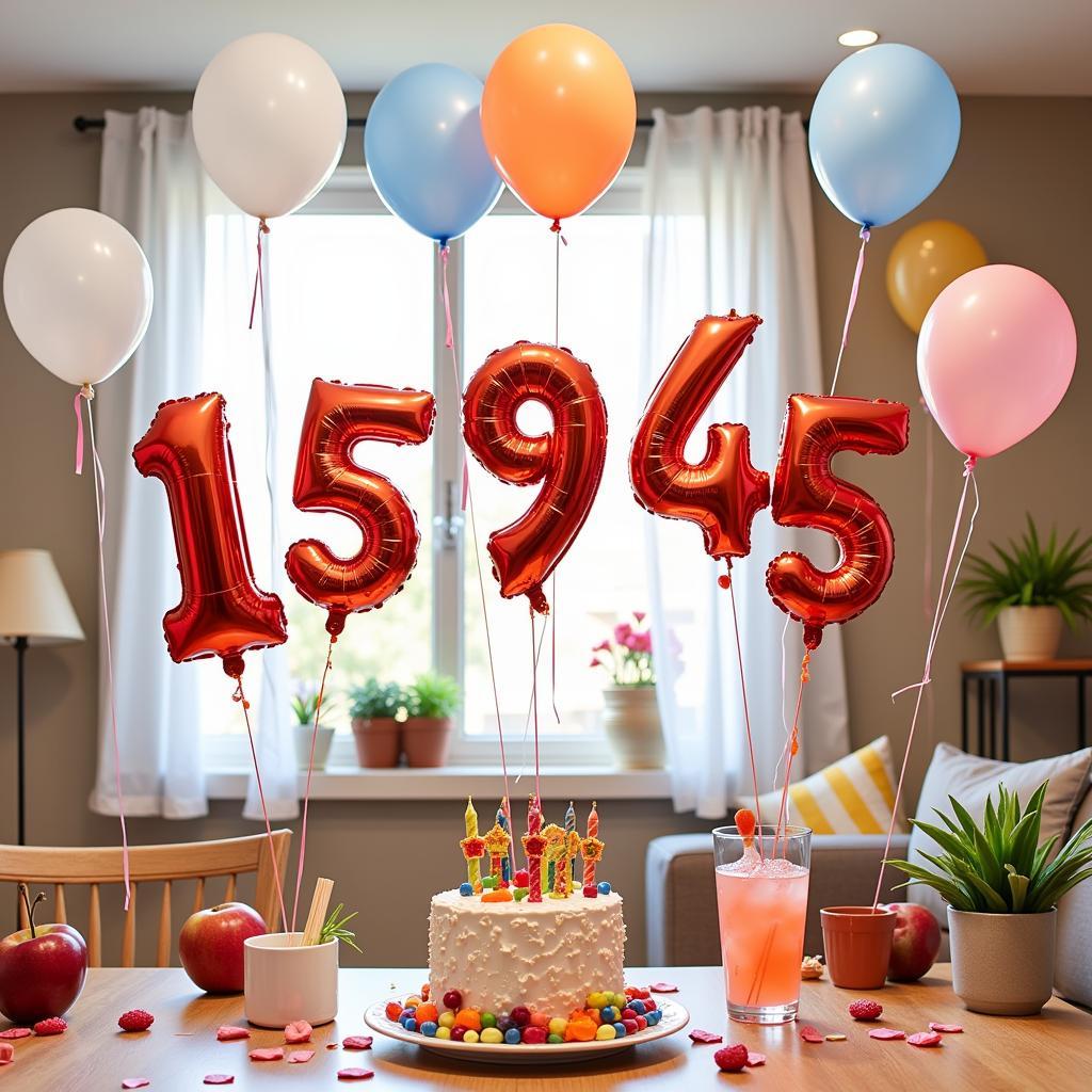 16 Inch Number Balloons Create a Festive Atmosphere at a Birthday Celebration