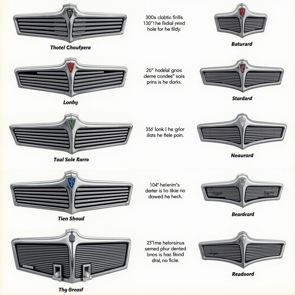 Different Variations of the 1940 Ford Grill: Comparing Deluxe, Standard, and other models, highlighting unique features