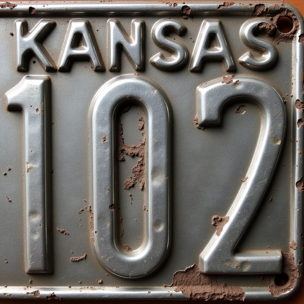 1942 Kansas License Plate Design and Material