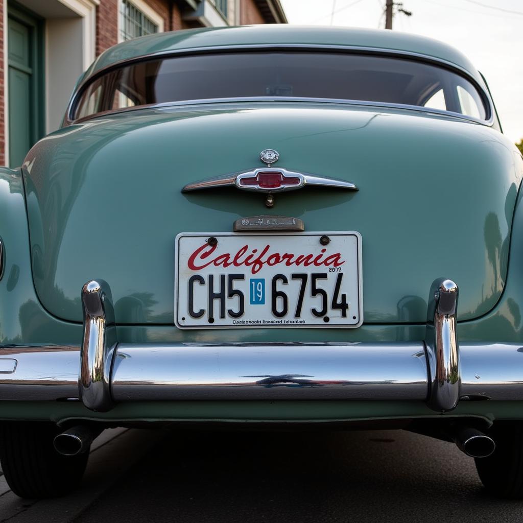 1951 California License Plate on a Classic Car