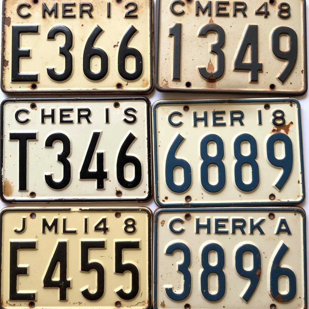 Variations of 1956 California License Plates