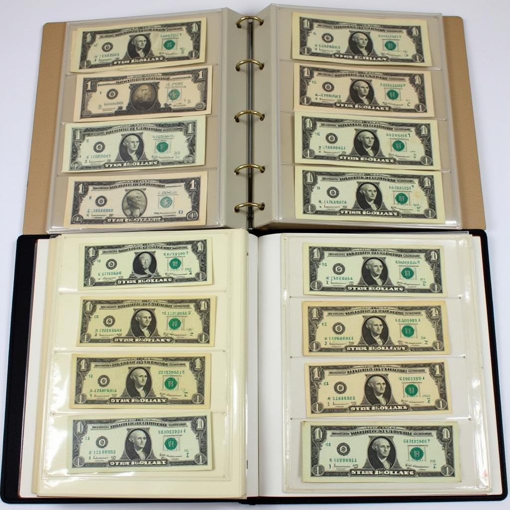 Displaying a collection of 1957 1 dollar star notes