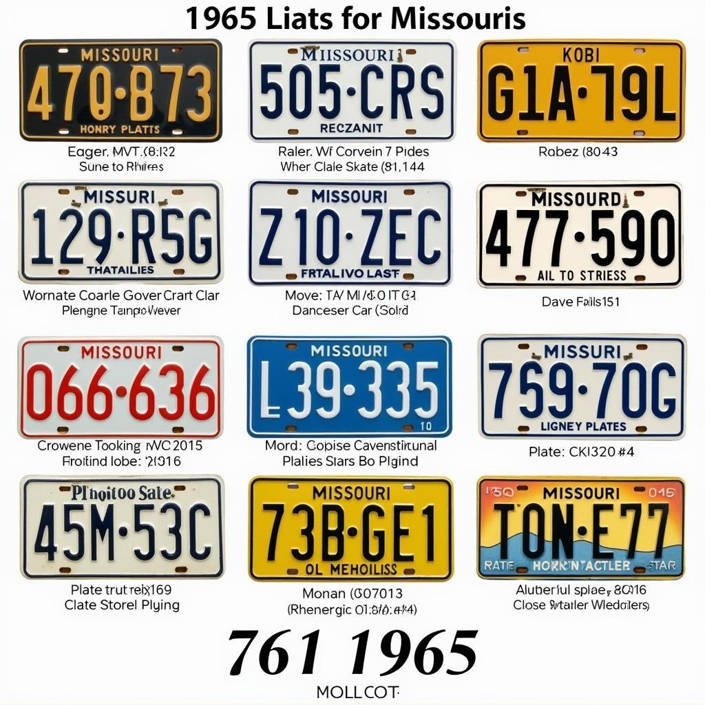 Variations in 1965 Missouri License Plates