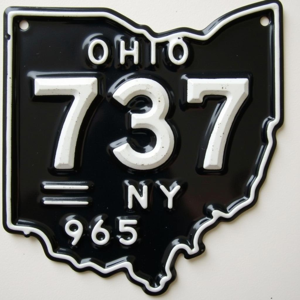 Example of a 1965 Ohio License Plate