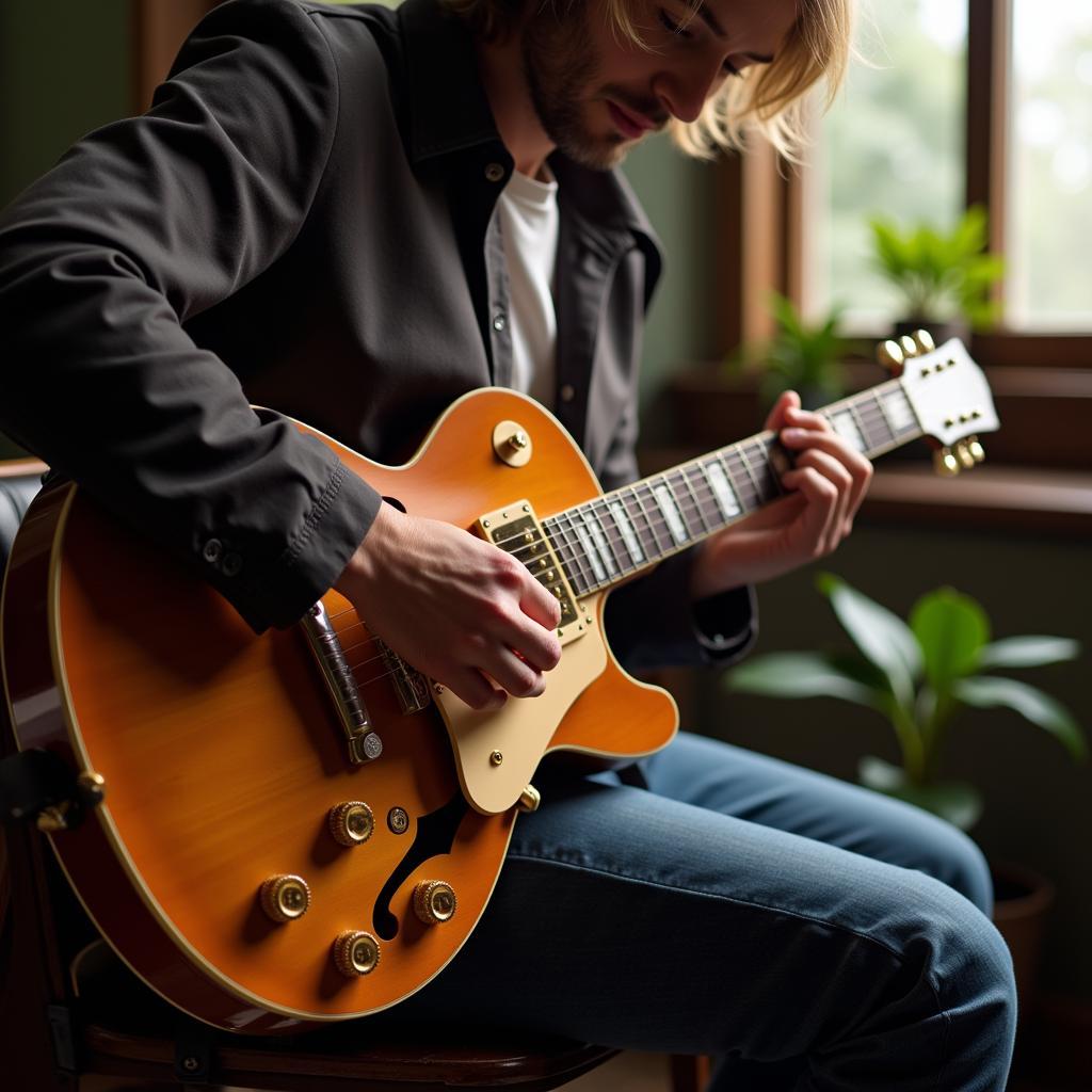 Musician Playing a 1967 Gibson J-50