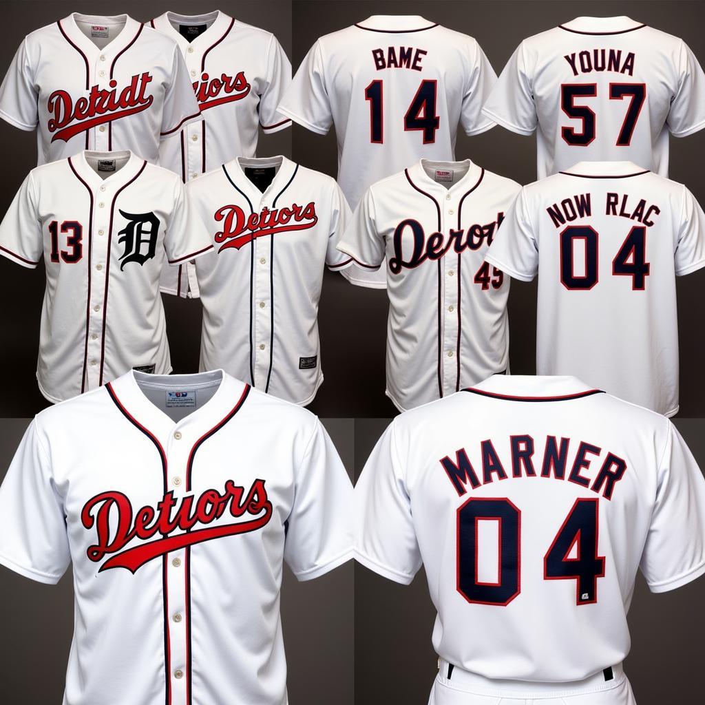 Collection of 1984 Detroit Tigers Jerseys Featuring Different Players