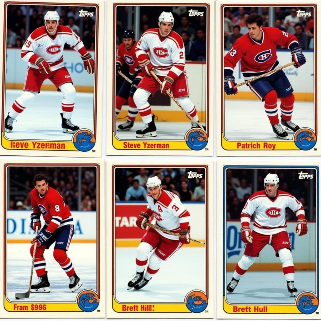 1984 Topps Hockey Rookie Cards Featuring Steve Yzerman, Patrick Roy, and Brett Hull