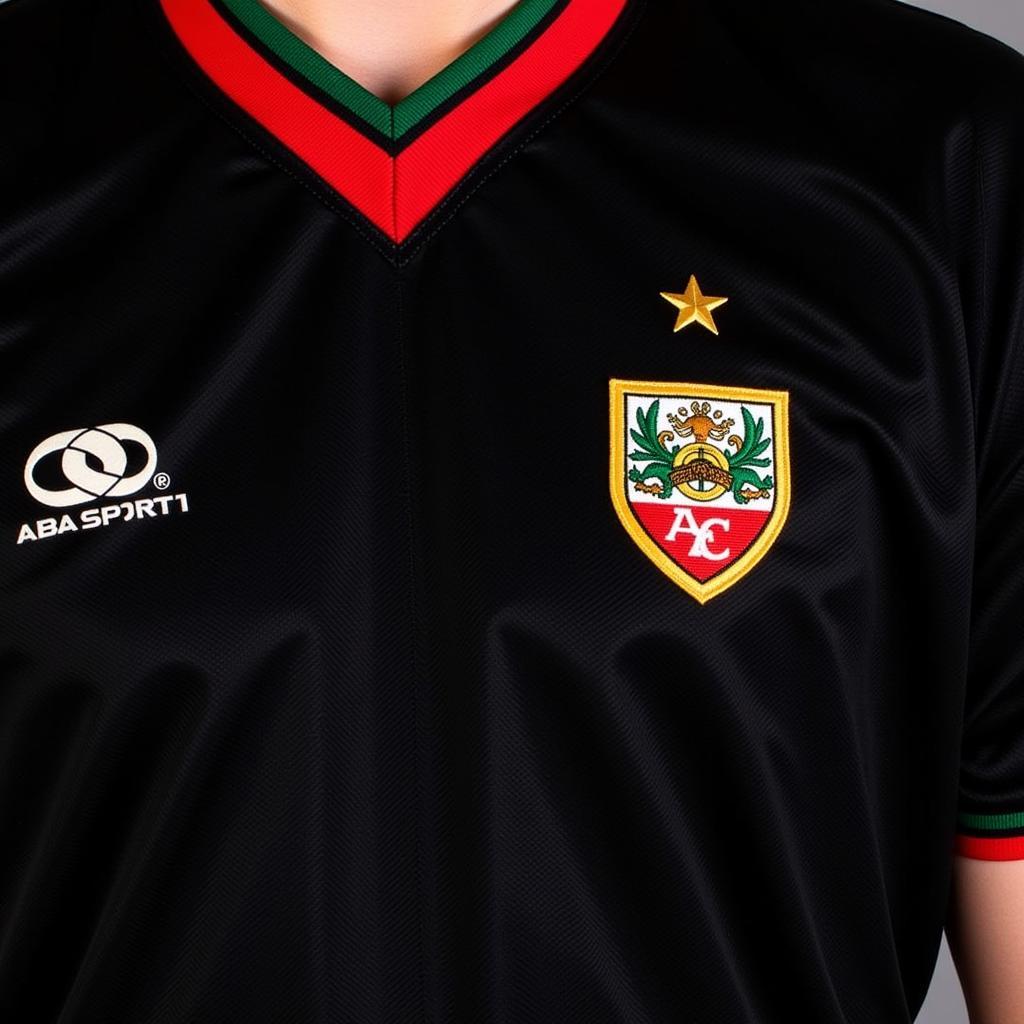 1998 Mexico Black Jersey Details Close-Up