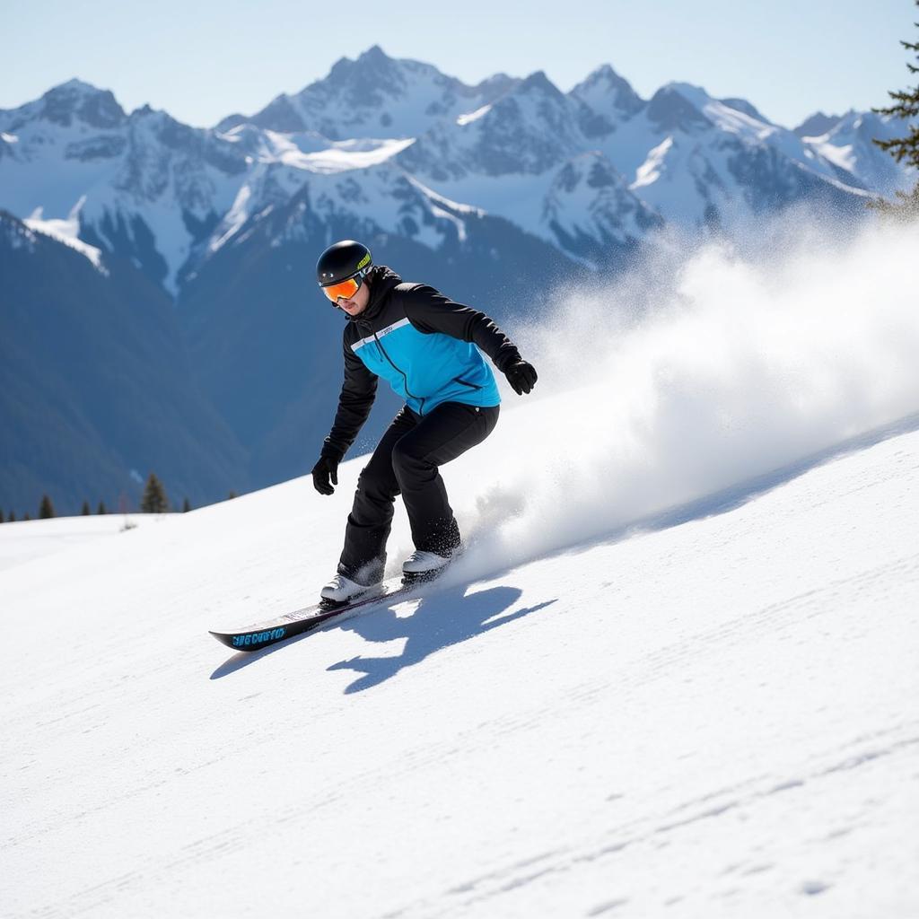 2018 Never Summer West Snowboard Carving on a Groomer