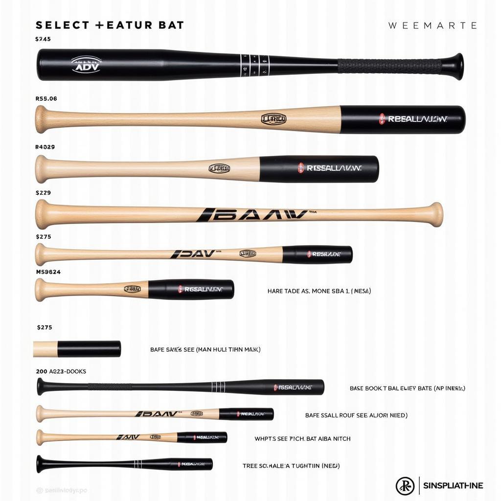 Different sizes and weights of the 2024 ADV BAT