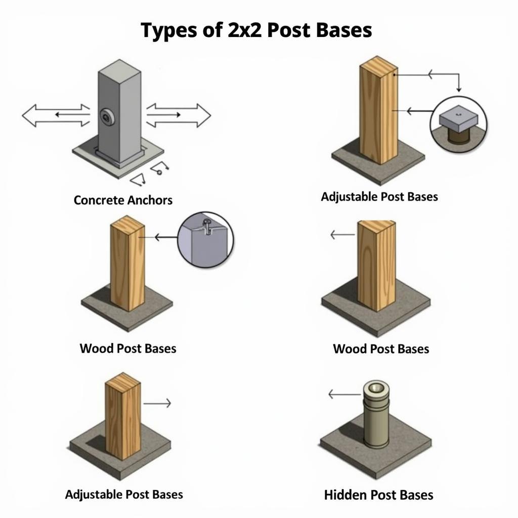 Different 2x2 Post Base Types