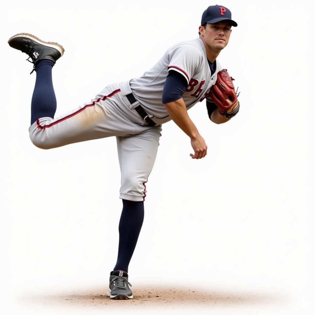 Baseball Player Demonstrating the 3 4 Elbow Position