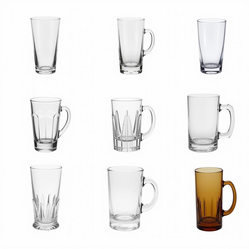 Various 32 ounce glass tumblers showcasing different designs and features.