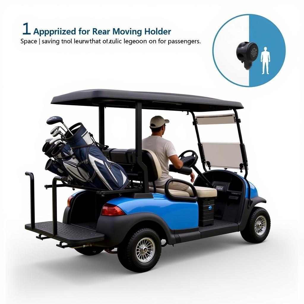 Rear Mounted 4 Seat Golf Cart Bag Holder