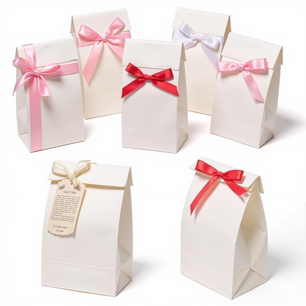 5x7 gift bags with ribbons