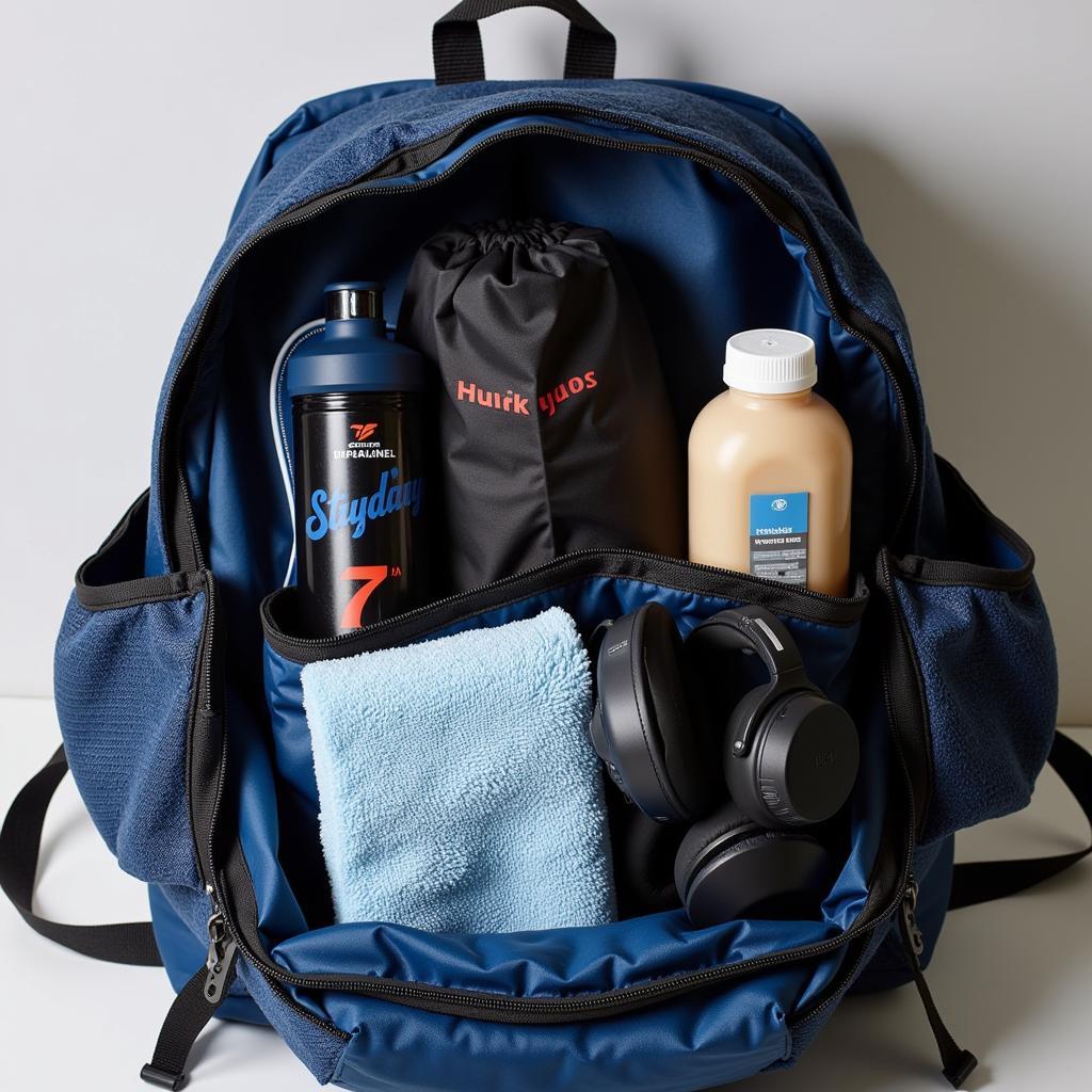 Essential items in a 7 am backpack for a footballer