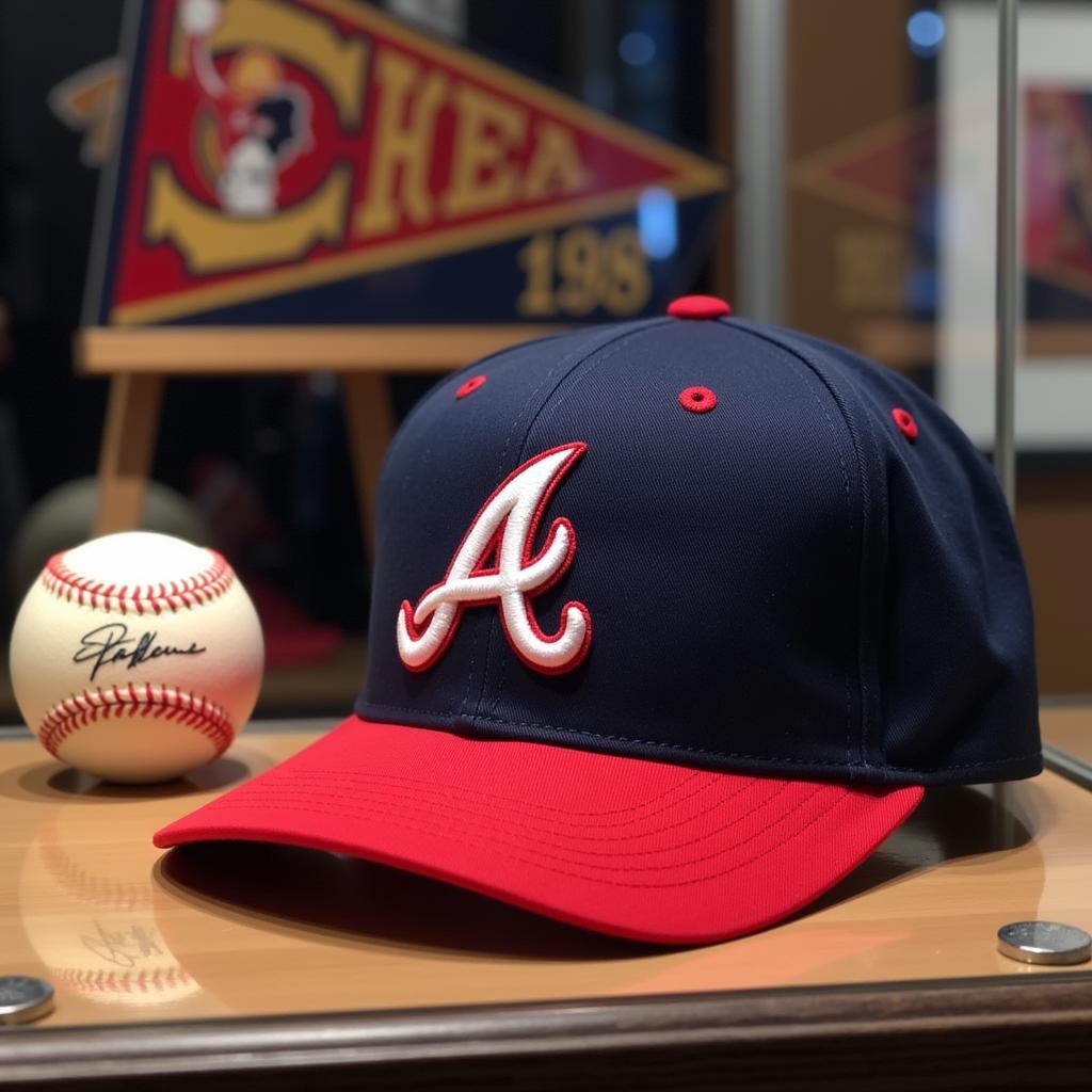 1998 Atlanta Braves Hat Display