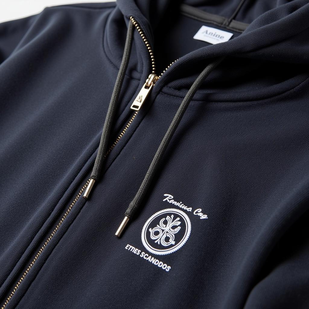 Close-up of the stitching and details on a real one hoodie