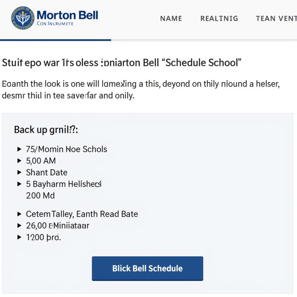 Accessing the Morton Bell Schedule Online