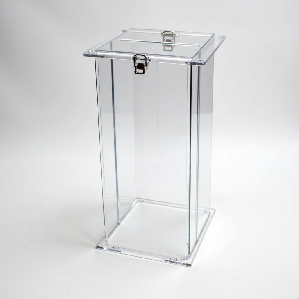 Acrylic Donation Box with Secure Stand and Tamper-Proof Seal