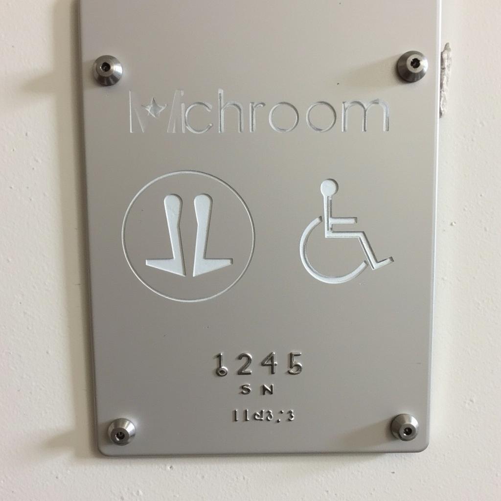 ADA Compliant Metal Washroom Sign with Braille and Raised Characters