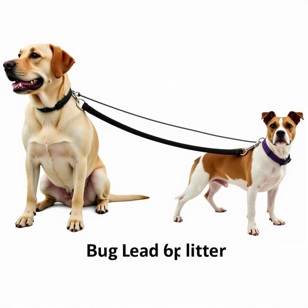 Adjustable dog lead splitter for two dogs walking