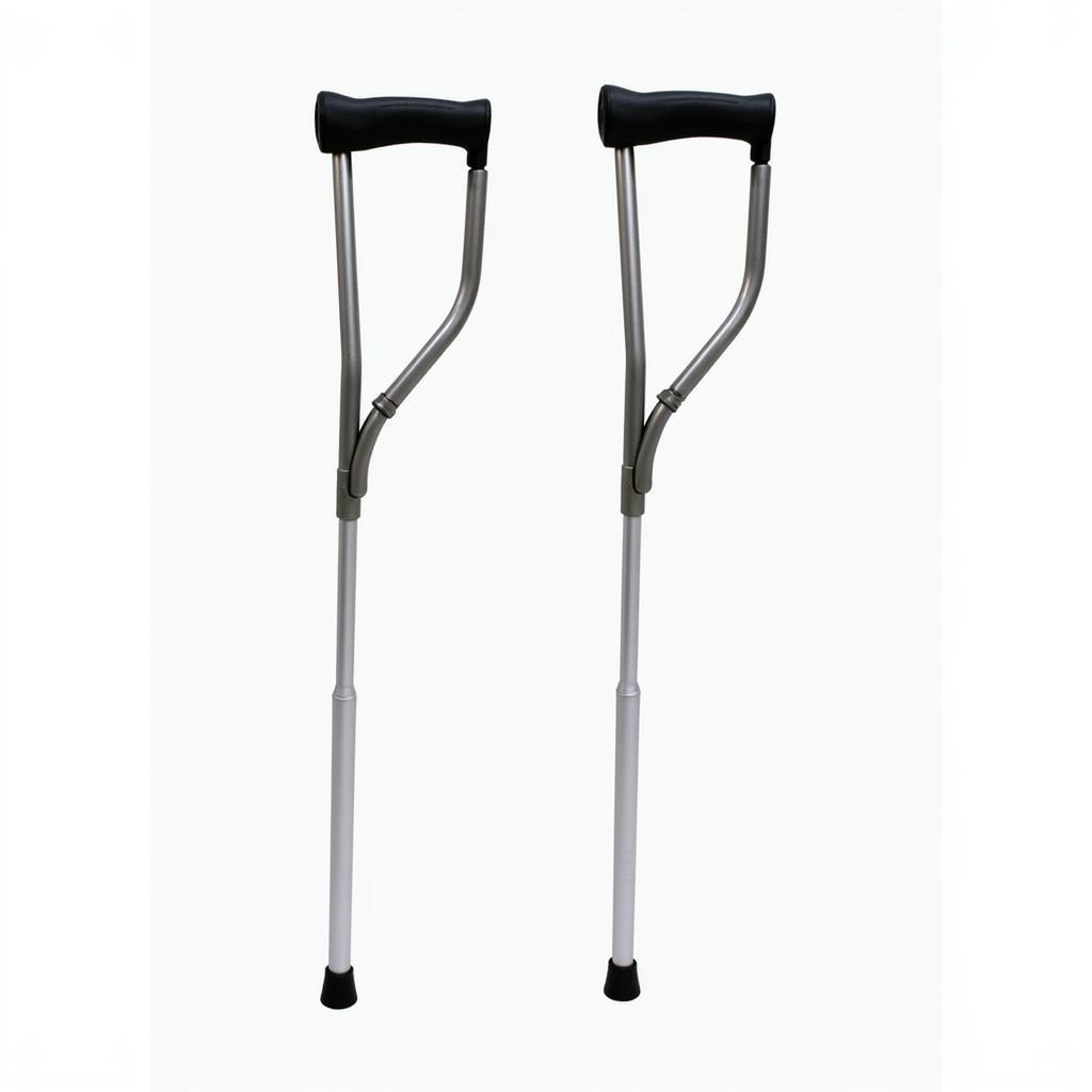 Adjustable forearm crutches with padded handgrips suitable for tall individuals