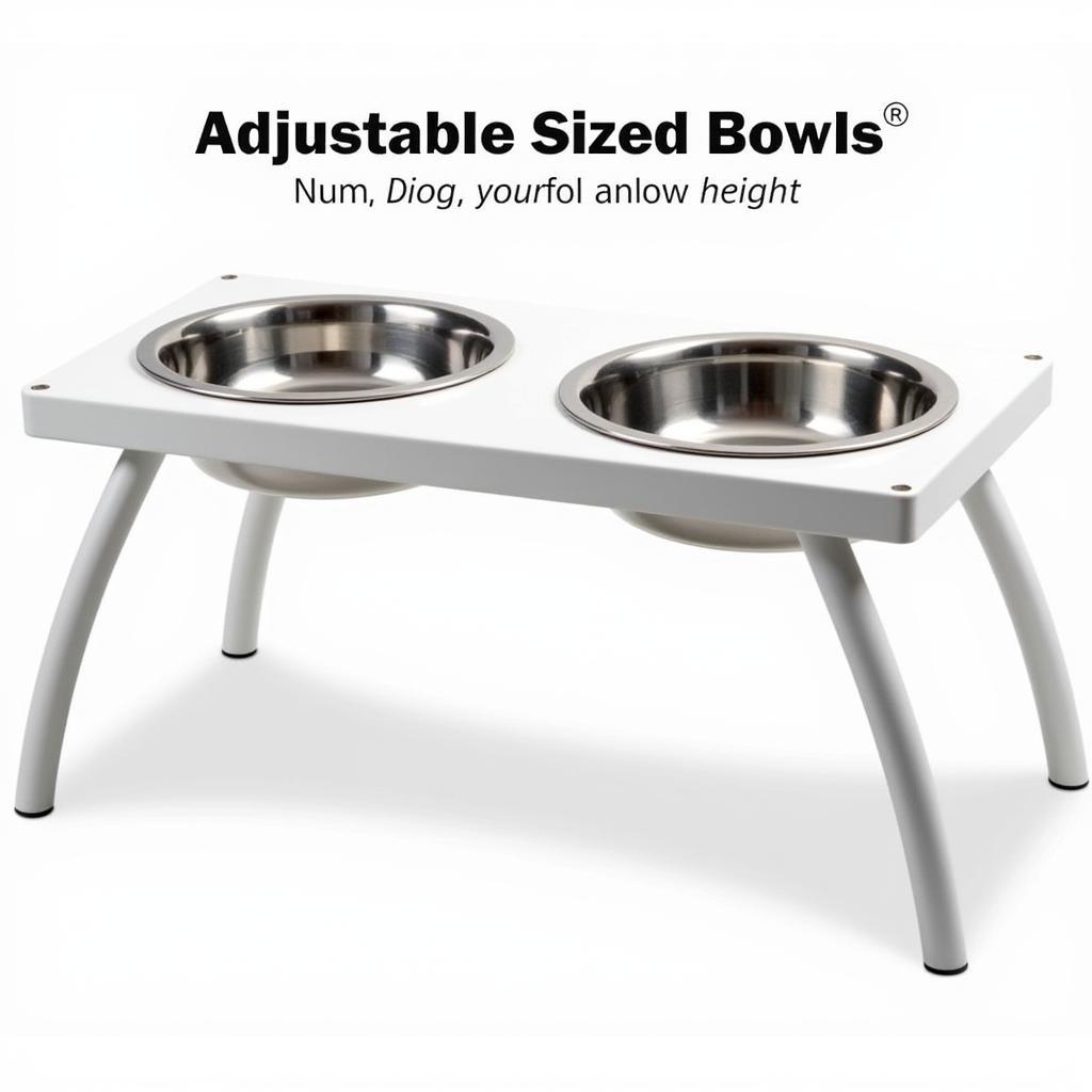 Adjustable Height Dog Bowl Stand with Tilted Bowls for Medium Breeds