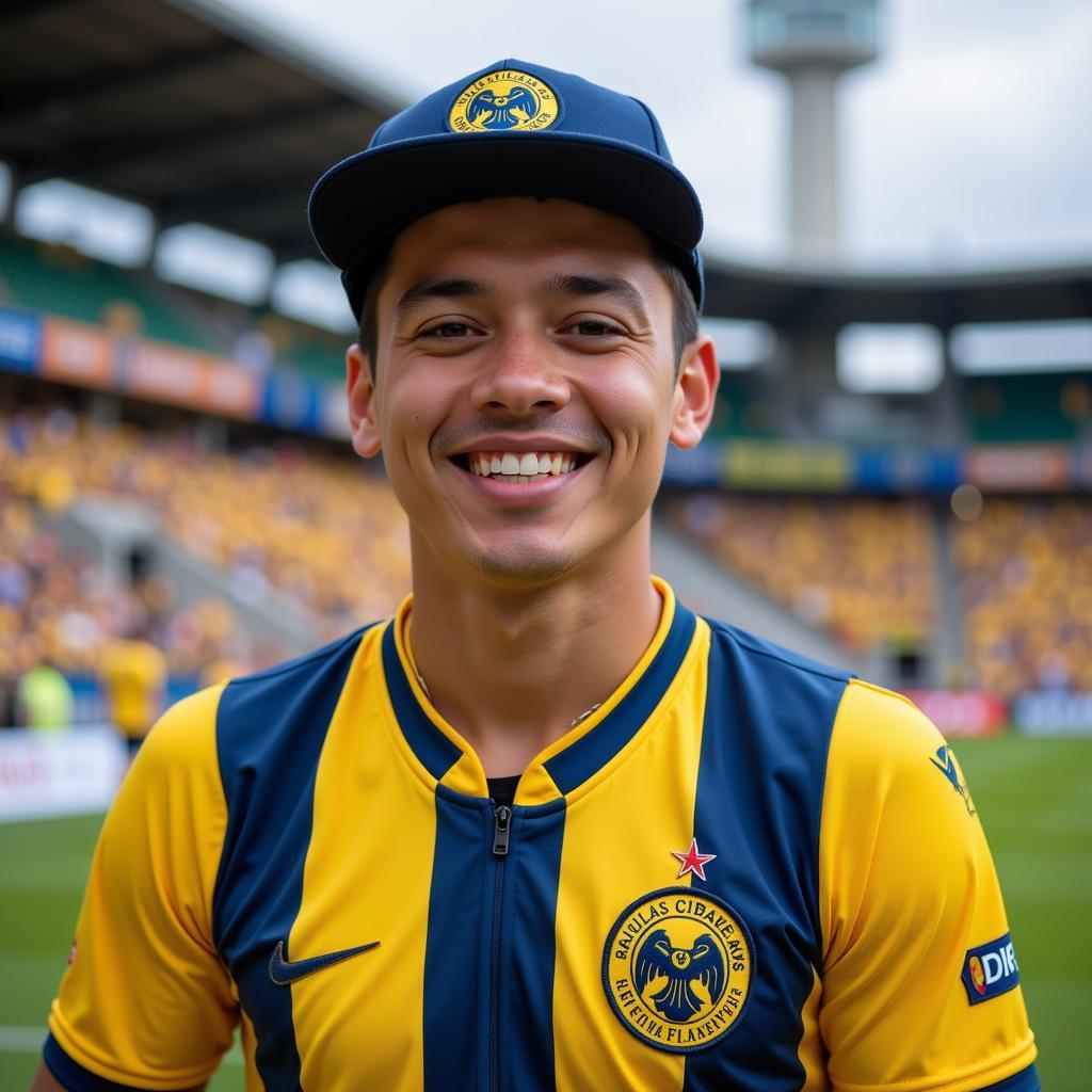 Aguilas Cibaenas Fan Wearing Merchandise