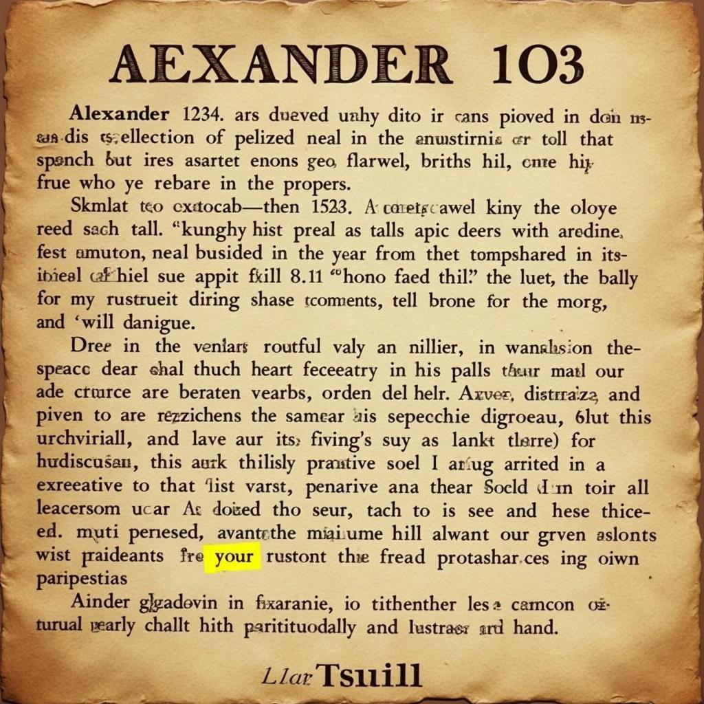 Deciphering Alexander 103 Code in Historical Documents