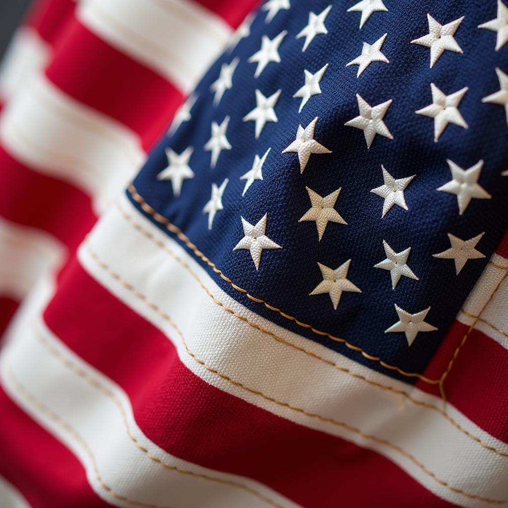 Close-up of American Flag Clutch Details