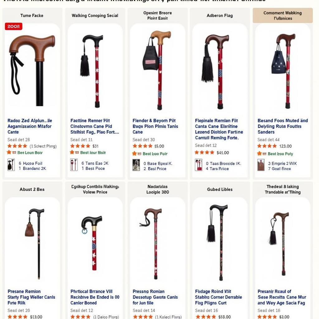 Online Retailers Selling American Flag Walking Canes