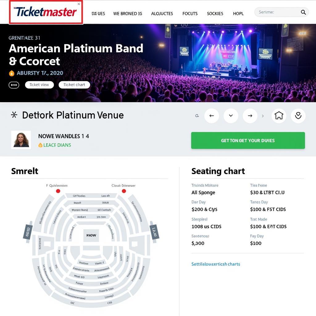 American Platinum Band Ticketmaster Listing