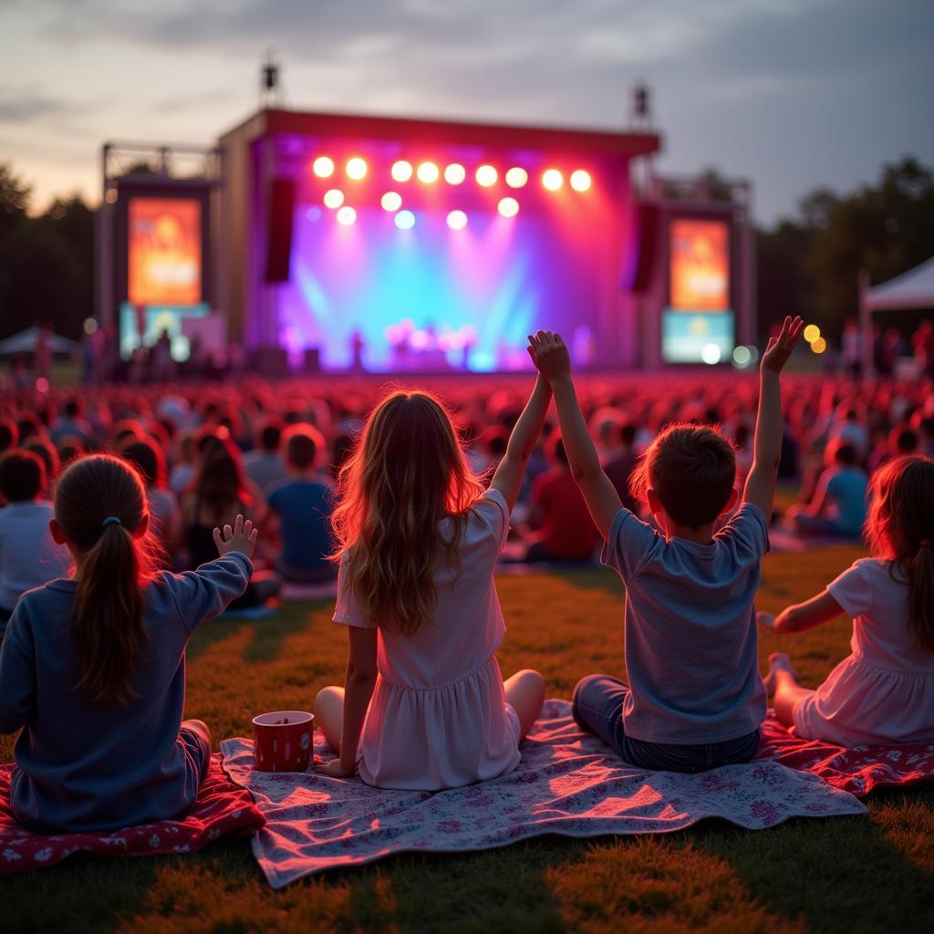 Families Enjoying Music at the Amherst Summer Concert Series