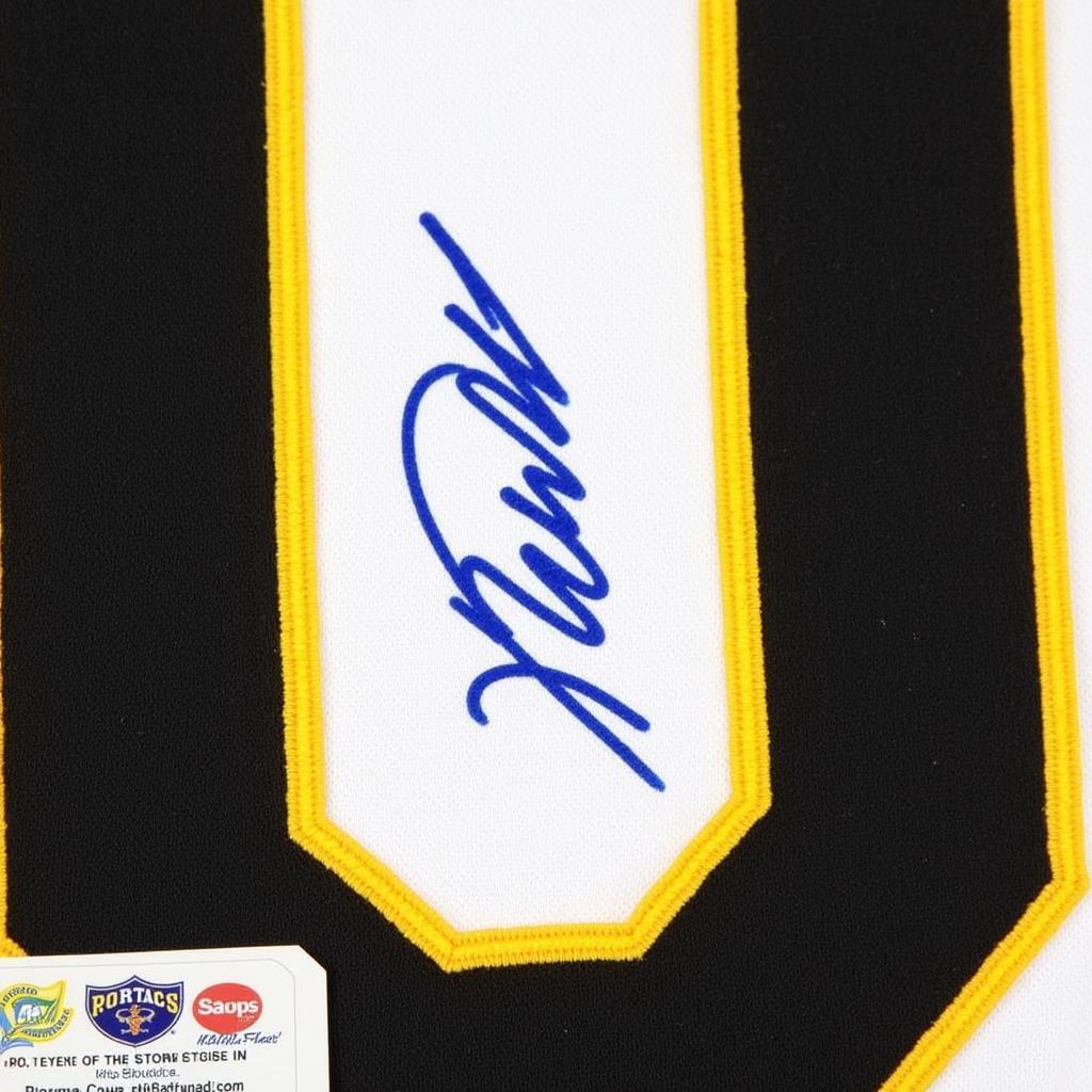 Andrew McCutchen Autographed Jersey Closeup