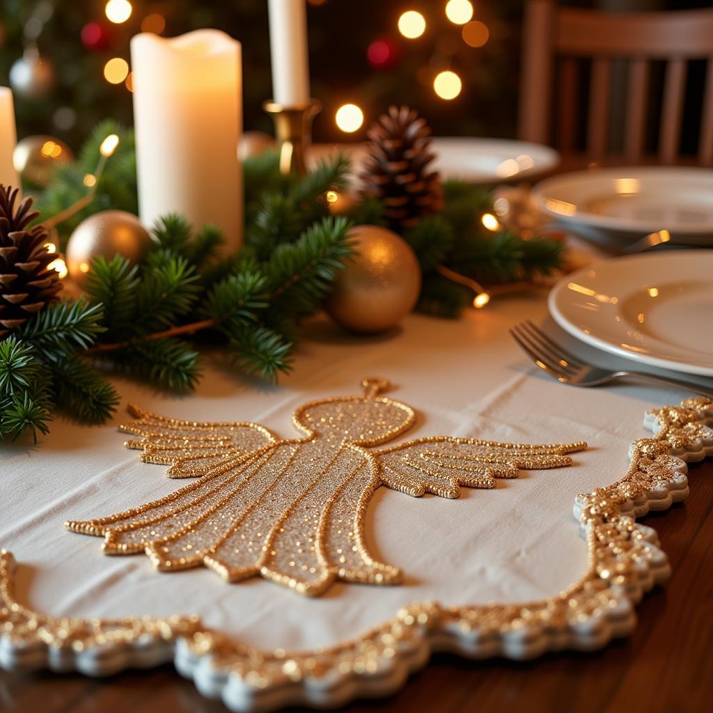 Angel Table Runner for Holiday Celebrations