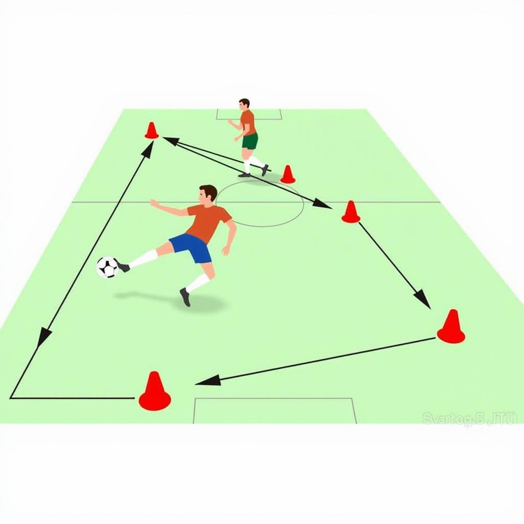 Football training drills for mastering the angel walk