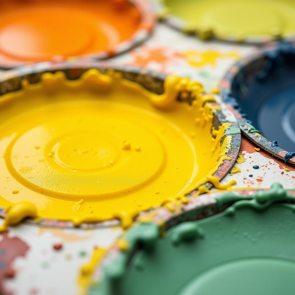 Artist's Palette with Angel Yellow Paint