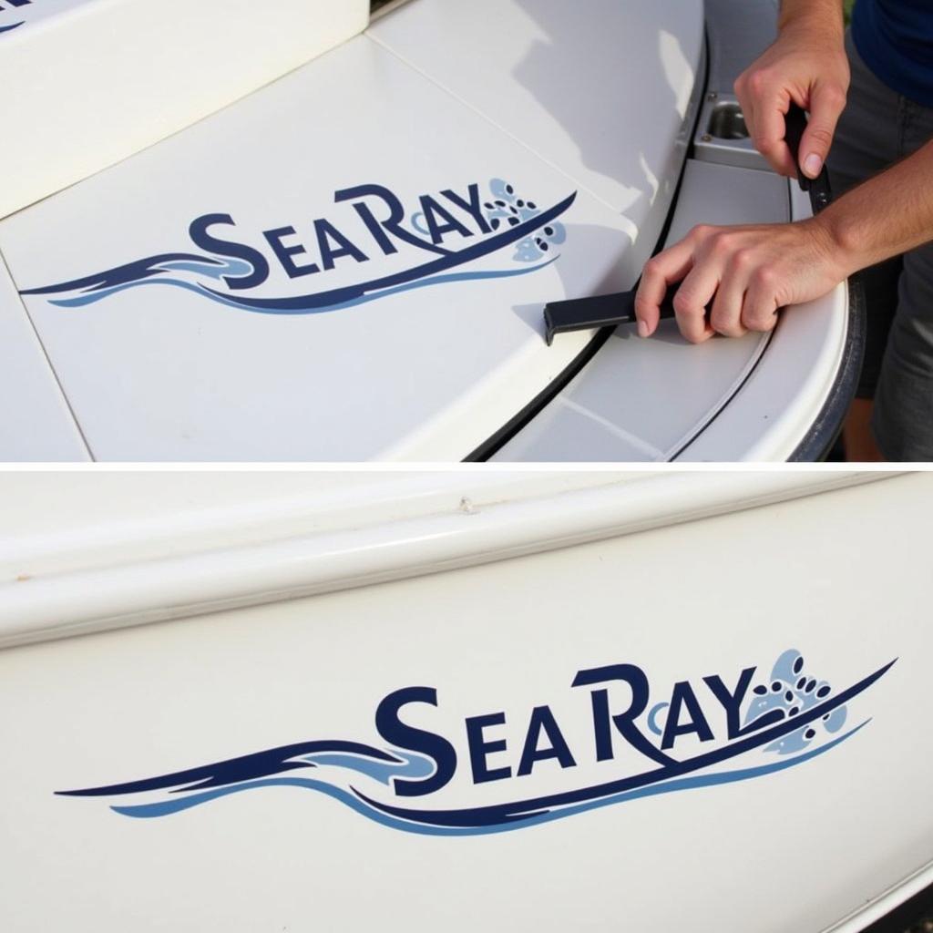 Applying Sea Ray Decals to a Boat