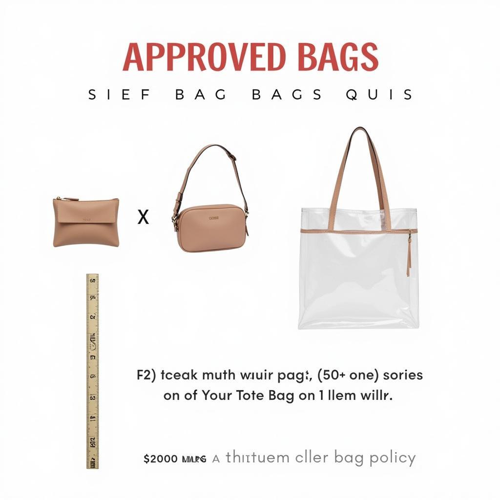 Examples of approved purse sizes and clear bag guidelines