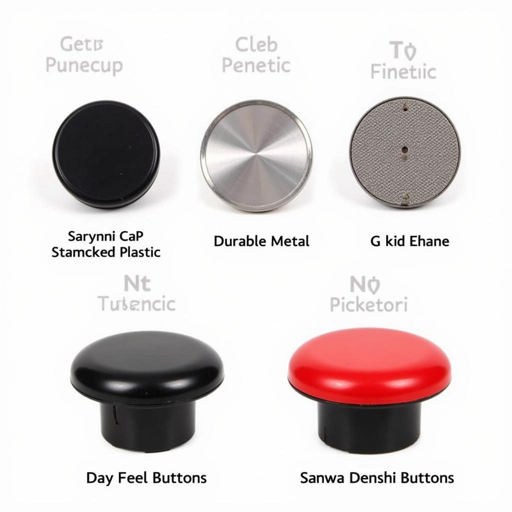 Arcade Button Caps Material Comparison: Plastic, Metal, and Sanwa Denshi buttons.