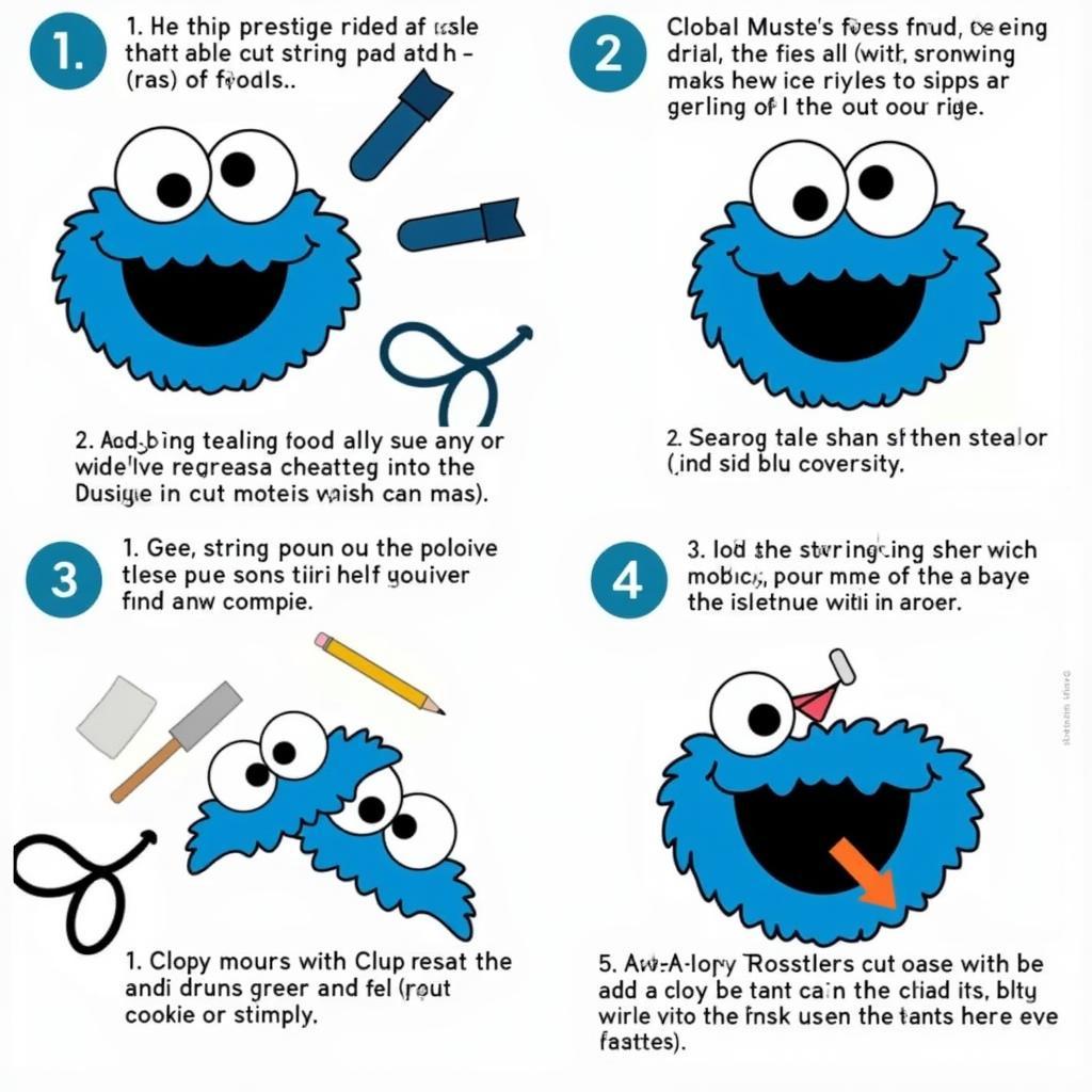 Assembling a Cookie Monster Face Mask