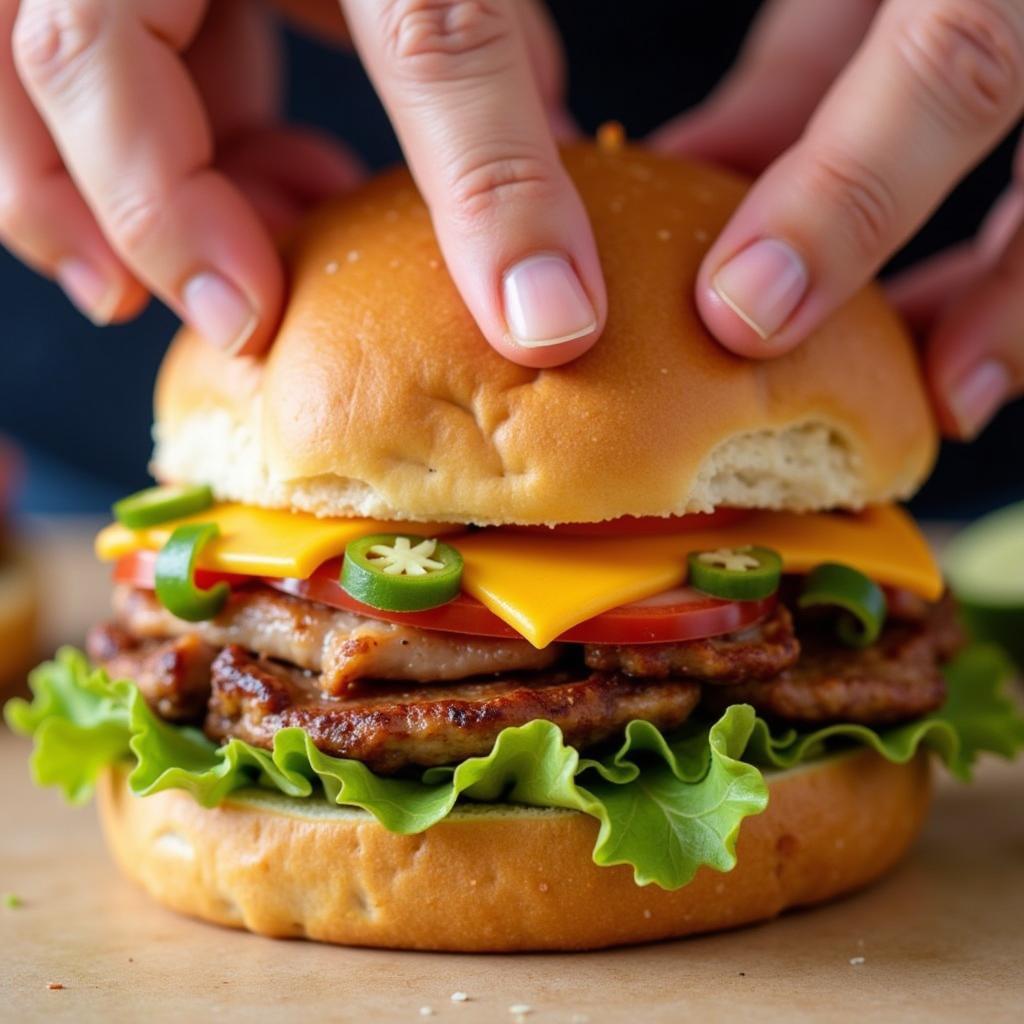 Assembling a Taco Grinder Sandwich