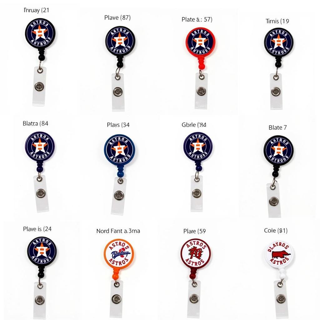 Various Astros Badge Reel Designs