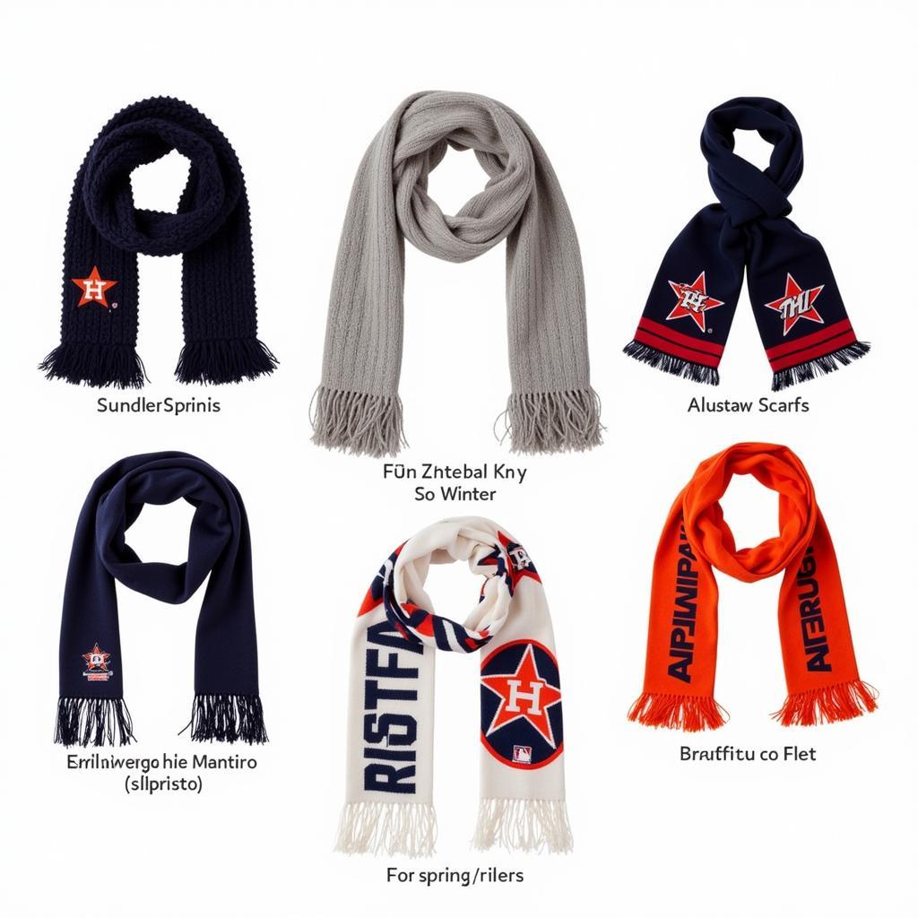 Different Astros Scarf Materials: Knit, Woven, and Printed