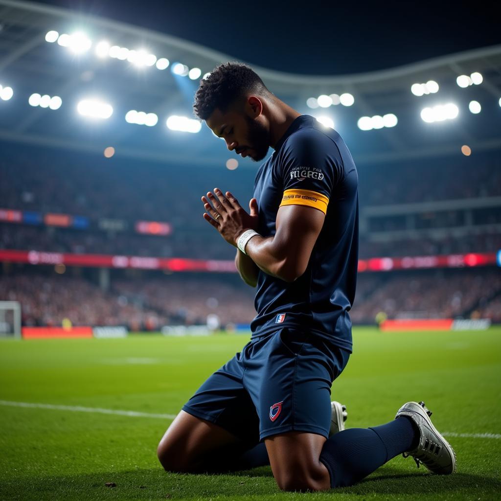 Athlete Praying Before Game